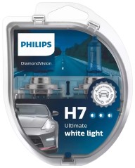 Лампа галогенная PHILIPS H7 Diamond Vision 12V 55W (PX26d), 2 шт