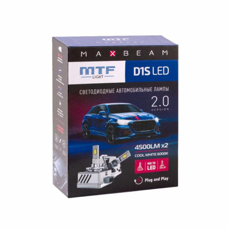 Светодиодные лампы MTF Light MaxBeam D1S 6000K 85V, 35W, 2шт