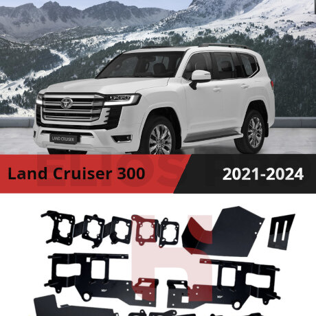 Рамки для установки линз в фары Toyota Land Cruiser 300 2021-2024 рефлекторный LED