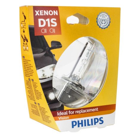 Ксеноновая лампа PHILIPS D1S Vision 4400K 85V 35W, 1 шт
