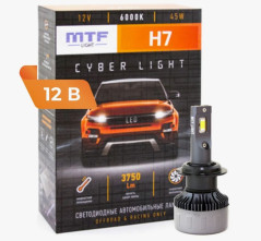 Светодиодные лампы MTF Light Cyber Light H7/H18 6000K 12V, 45W, 2шт