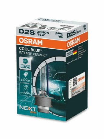 Ксеноновая лампа OSRAM D2S Xenarc Cool Blue Intense до 6200K 35W, 1 шт