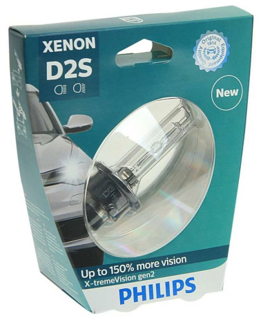 Ксеноновая лампа PHILIPS D2S X-tremeVision gen 2 4800K 85V 35W, 1шт