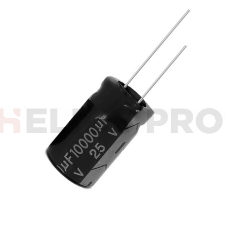 Конденсатор электролитический 25В-10000мкФ (10000uF-25V, -40+105C, 18x35мм)