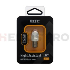 Светодиодная лампа MTF Light Night Assistant 12В, 2.5Вт, PY21W, янтарный, 1 шт