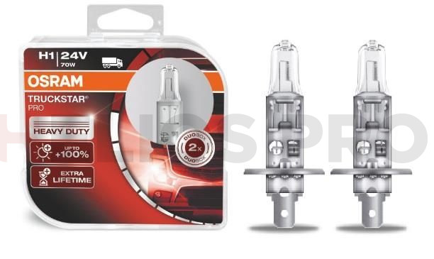 Лампа галогенная OSRAM H1 Truckstar Pro NEXT GEN 24V 70W, 2 шт
