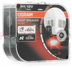 Лампа галогенная OSRAM H1 Night Breaker Silver 12V 55W, 2 шт