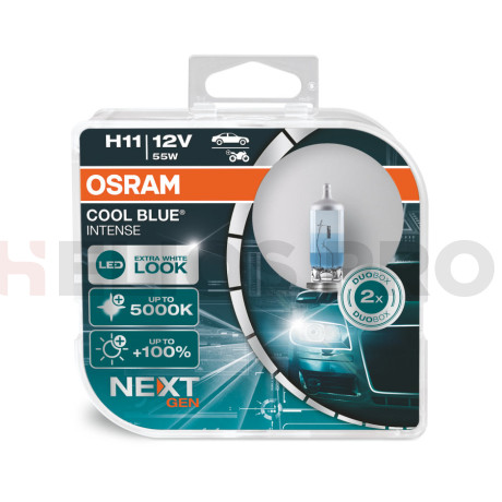 Лампа галогенная OSRAM H11 Cool Blue Intense (NEXT GEN) 12V 55W, 2шт