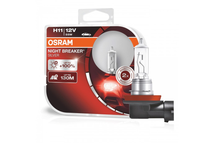 Лампа галогенная OSRAM H11 Night Breaker Silver 12V 55W, 2шт