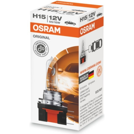 Лампа галогенная OSRAM H15 Original 12V 15/55W, 1шт