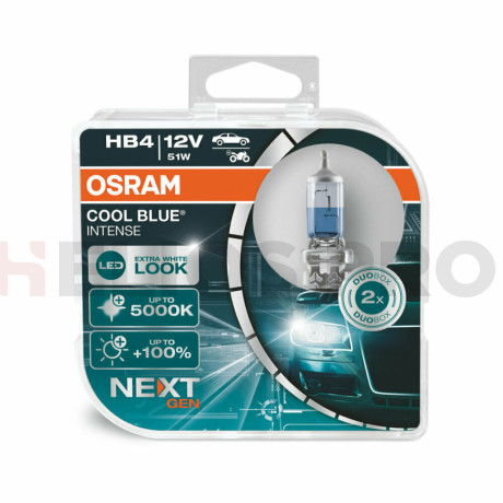 Лампа галогенная OSRAM HB4/9006 Cool Blue Intense next generation 12V 51W, 2шт