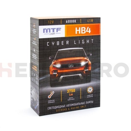 Светодиодные лампы MTF Light Cyber Light HB4 6000K 12V, 45W, 2шт