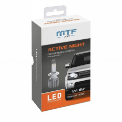 Светодиодные лампы MTF Light Active Night H4/H19 6000K 12V, 18W, 2шт